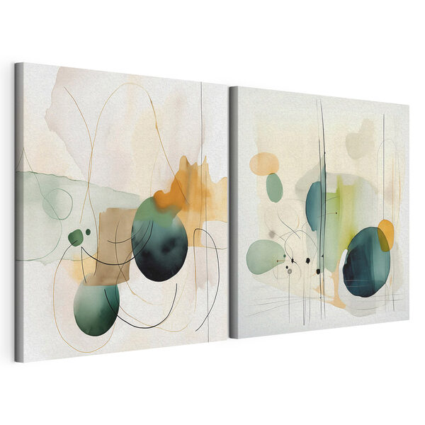 Twee kunstwerken Modulaire canvasprint Twee kunstwerken