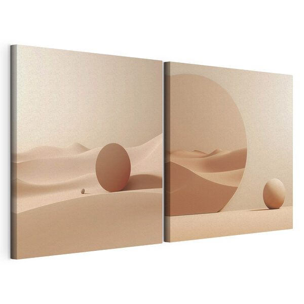 Een reeks foto’s van een woestijn Modulaire canvasprint Een reeks foto’s van een woestijn