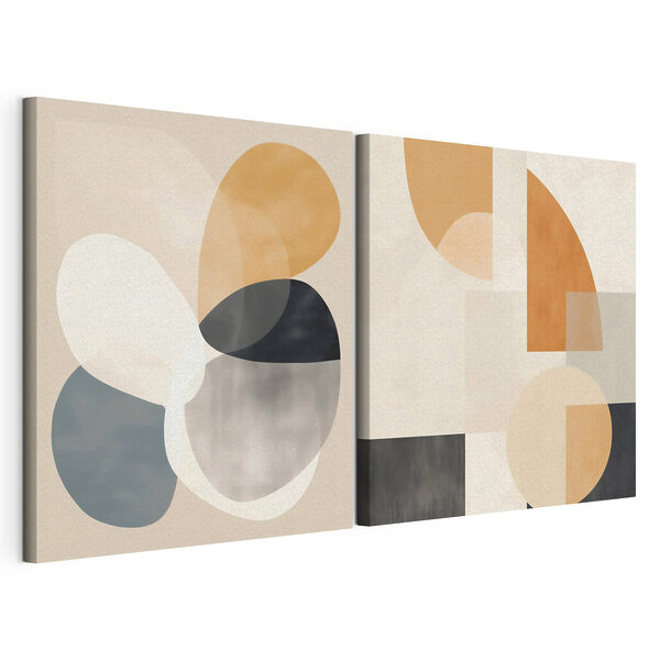 Twee kunstwerken Modulaire canvasprint Twee kunstwerken