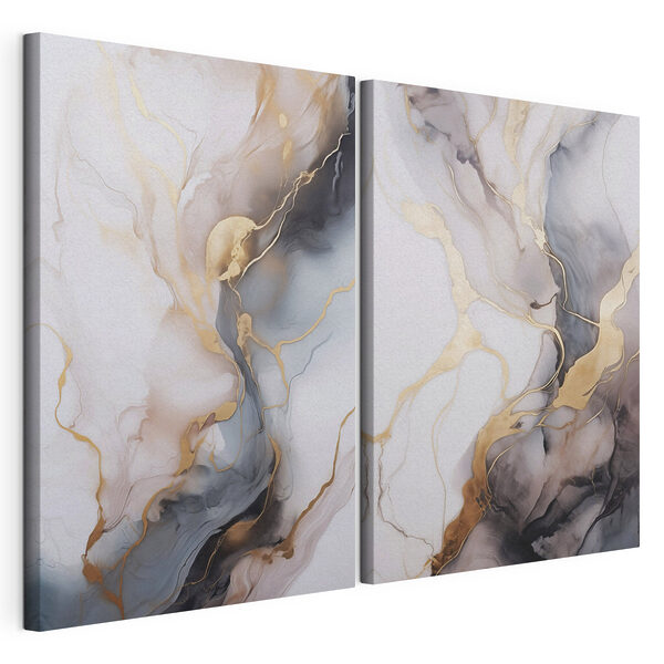 Vloeiende kleuren in harmonieuze patronen Modulaire canvasprint Vloeiende kleuren in harmonieuze patronen