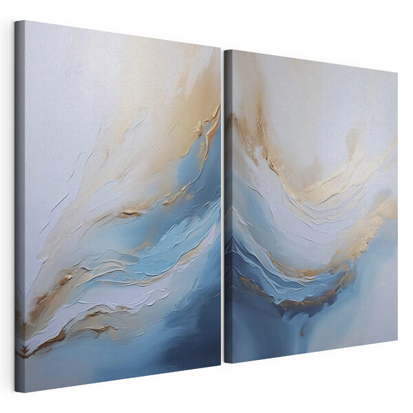 Schilderij van een golf Modulaire canvasprint Schilderij van een golf