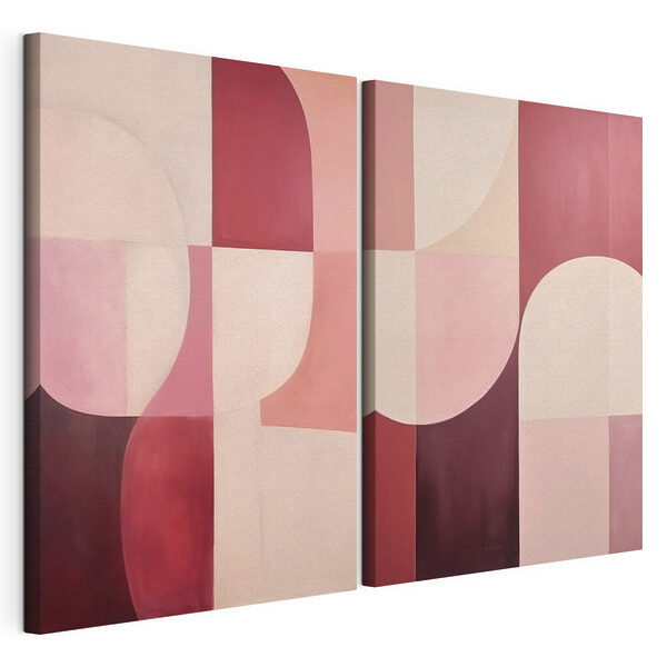 Modulaire canvasprint Twee schilderijen in verschillende kleuren