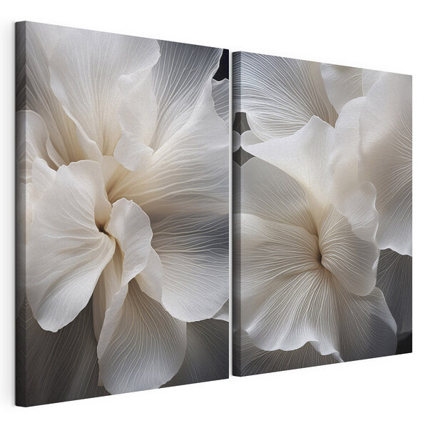 Modulaire canvasprint Zachte bloemblaadjes in subtiele harmonie