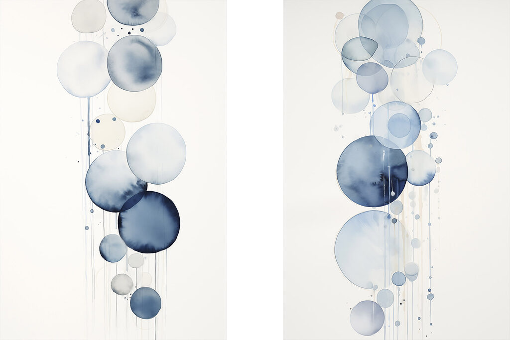 Painting of circles and drips Painting of circles and drips