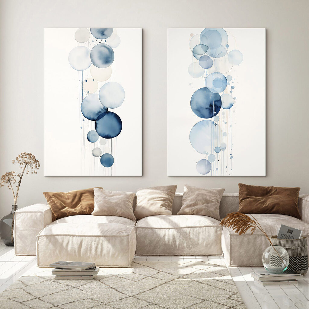 Painting of circles and drips Painting of circles and drips