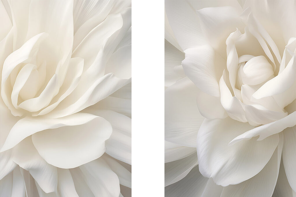 - Elegant petals in soft white hues - Elegant petals in soft white hues