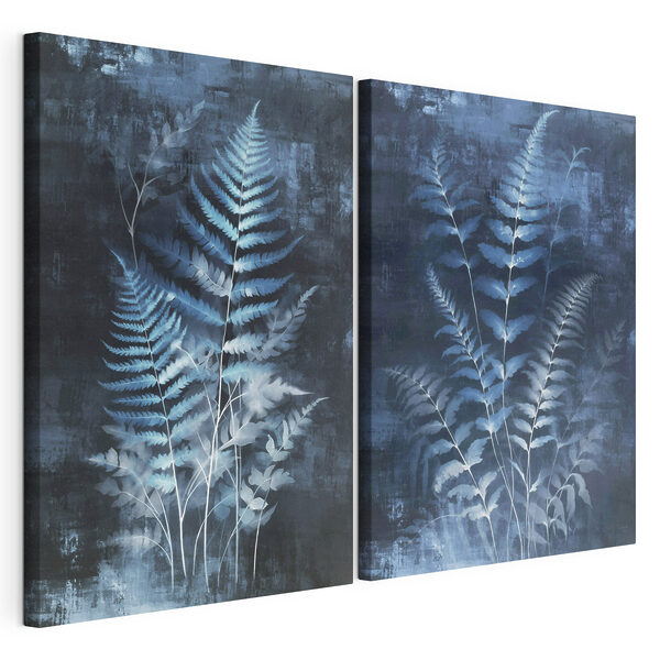 Rustgevend bladgroen in koele tinten Modulaire canvasprint Rustgevend bladgroen in koele tinten