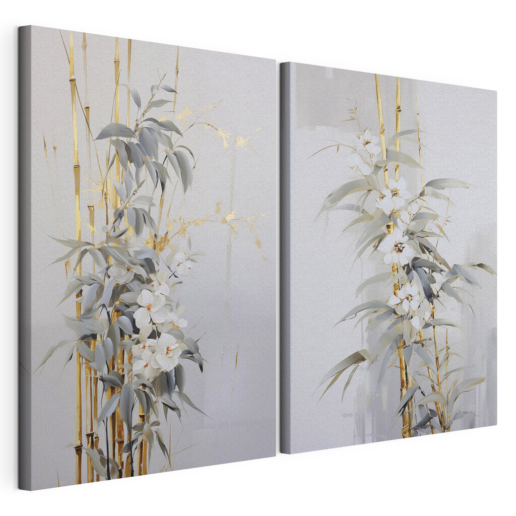 Painting of flowers and leaves