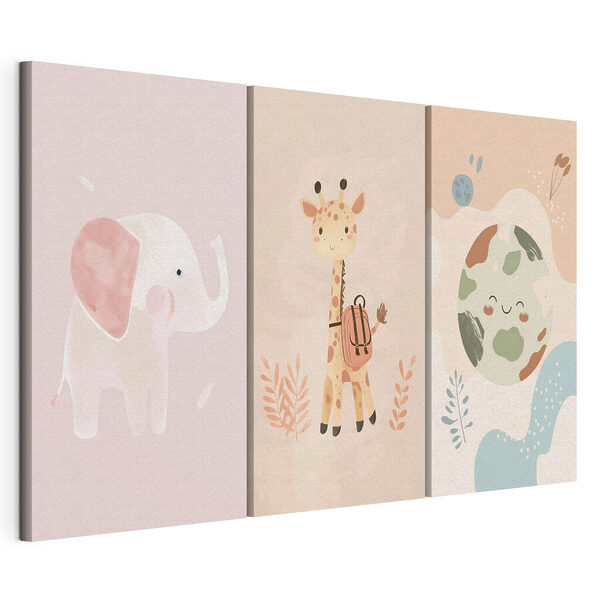 Modulaire canvasprint Cartoon van een planeet