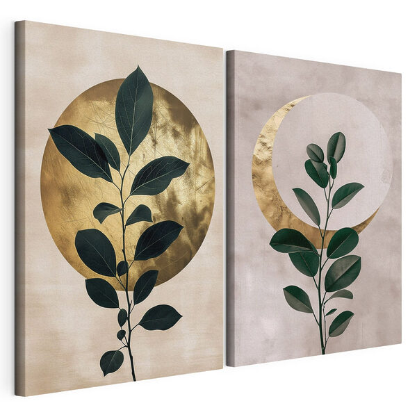 Twee foto's van een plant Modulaire canvasprint Twee foto's van een plant