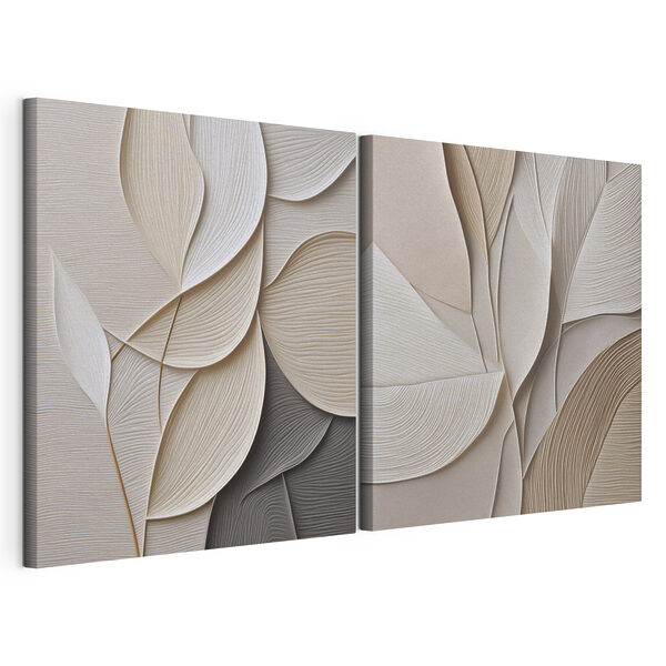 Modulaire canvasprint Zachte rondingen in neutrale tinten