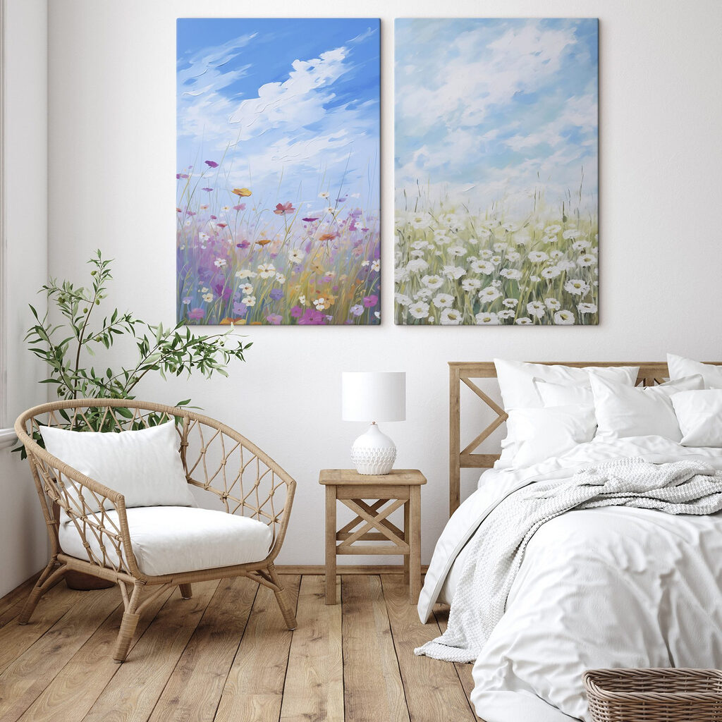 Painting of flowers and grass
