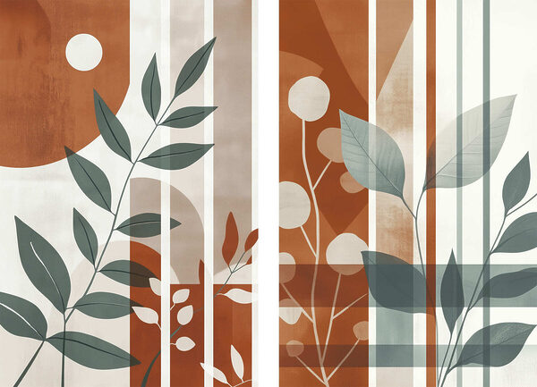 - Nature-inspired geometric artwork display