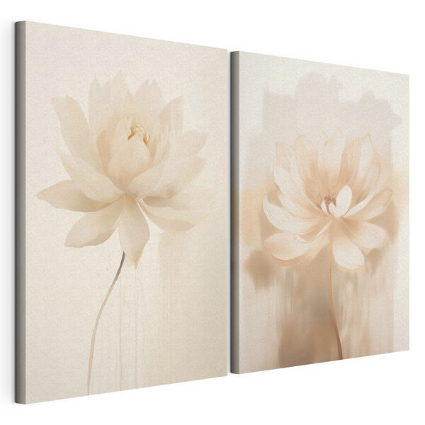 Elegante bloesems in zachte tinten Modulaire canvasprint Elegante bloesems in zachte tinten
