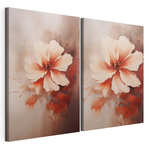 - Fijne bloem in zachte tinten Modulaire canvasprint - Fijne bloem in zachte tinten