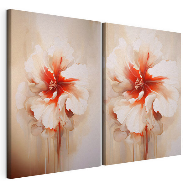 Schilderij van een bloem Modulaire canvasprint Schilderij van een bloem