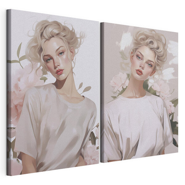 Collage van een vrouw Modulaire canvasprint Collage van een vrouw