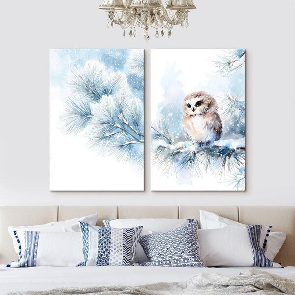 Painting of an owl on a branch Painting of an owl on a branch