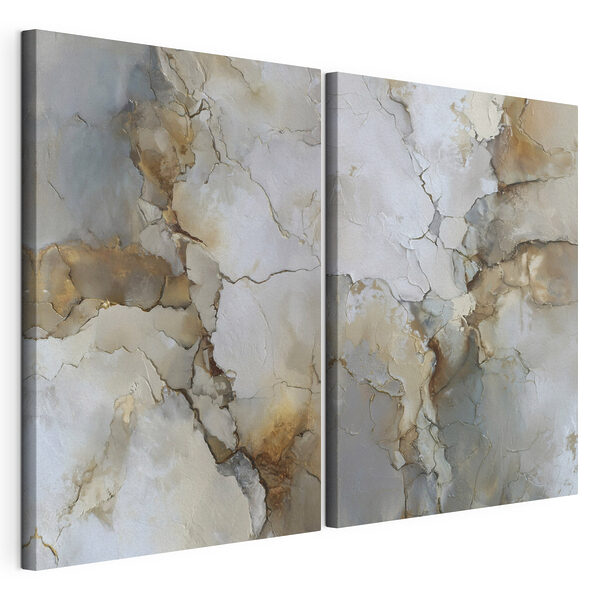 Modulaire canvasprint Modulaire canvasprint Gebarsten oppervlakken in neutrale tinten (Artikelnummer: m01169)