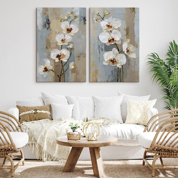 Painting of white flowers Painting of white flowers