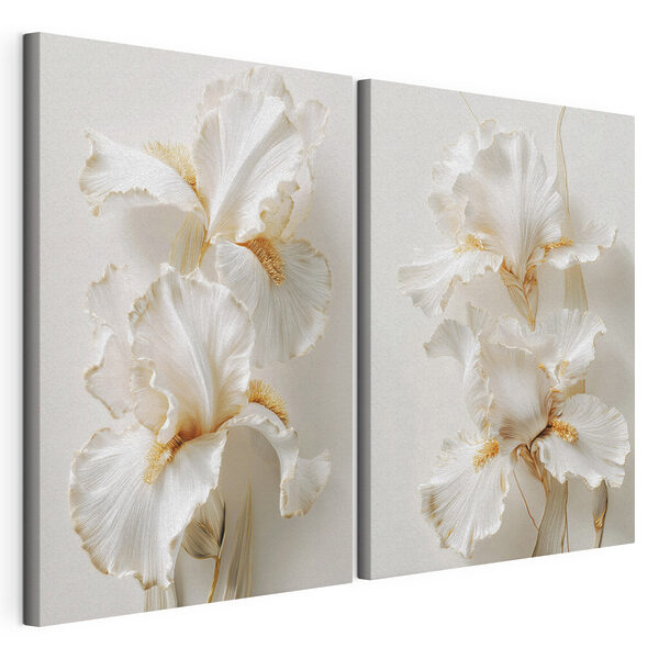 Collage van witte bloemen Modulaire canvasprint Collage van witte bloemen