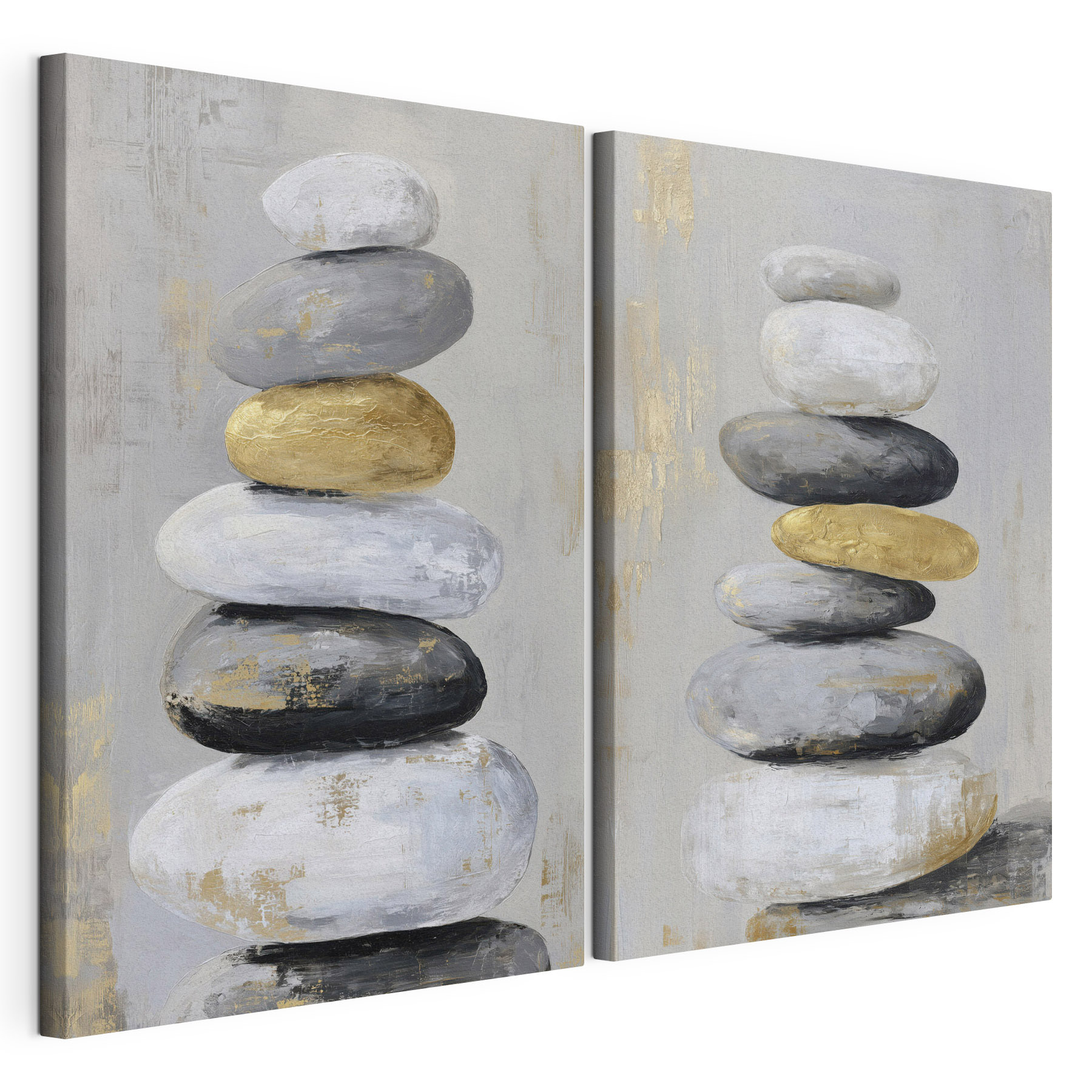 Painting of stacked rocks
