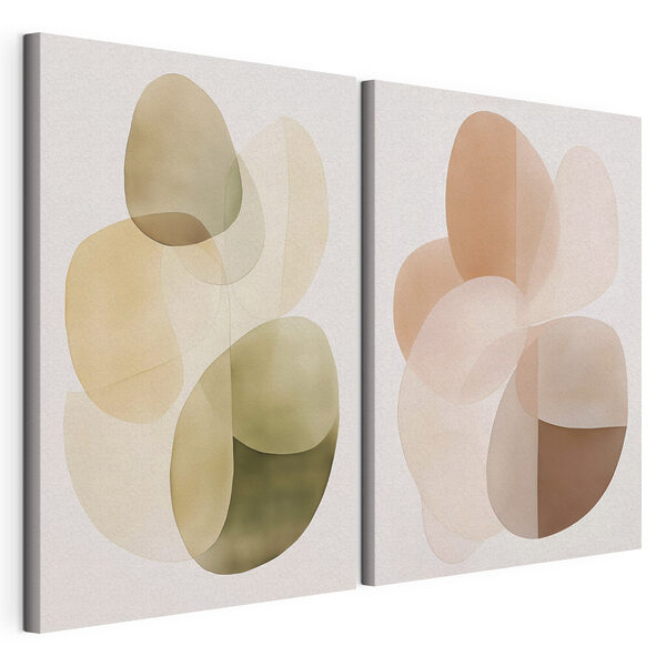 Modulaire canvasprint Modulaire canvasprint Zachte vormen in harmonieuze tinten (Artikelnummer: m01190)