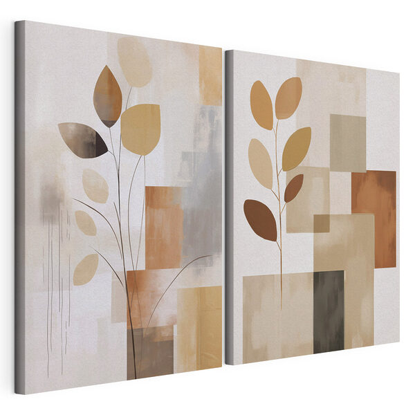Schilderij van een plant Modulaire canvasprint Schilderij van een plant