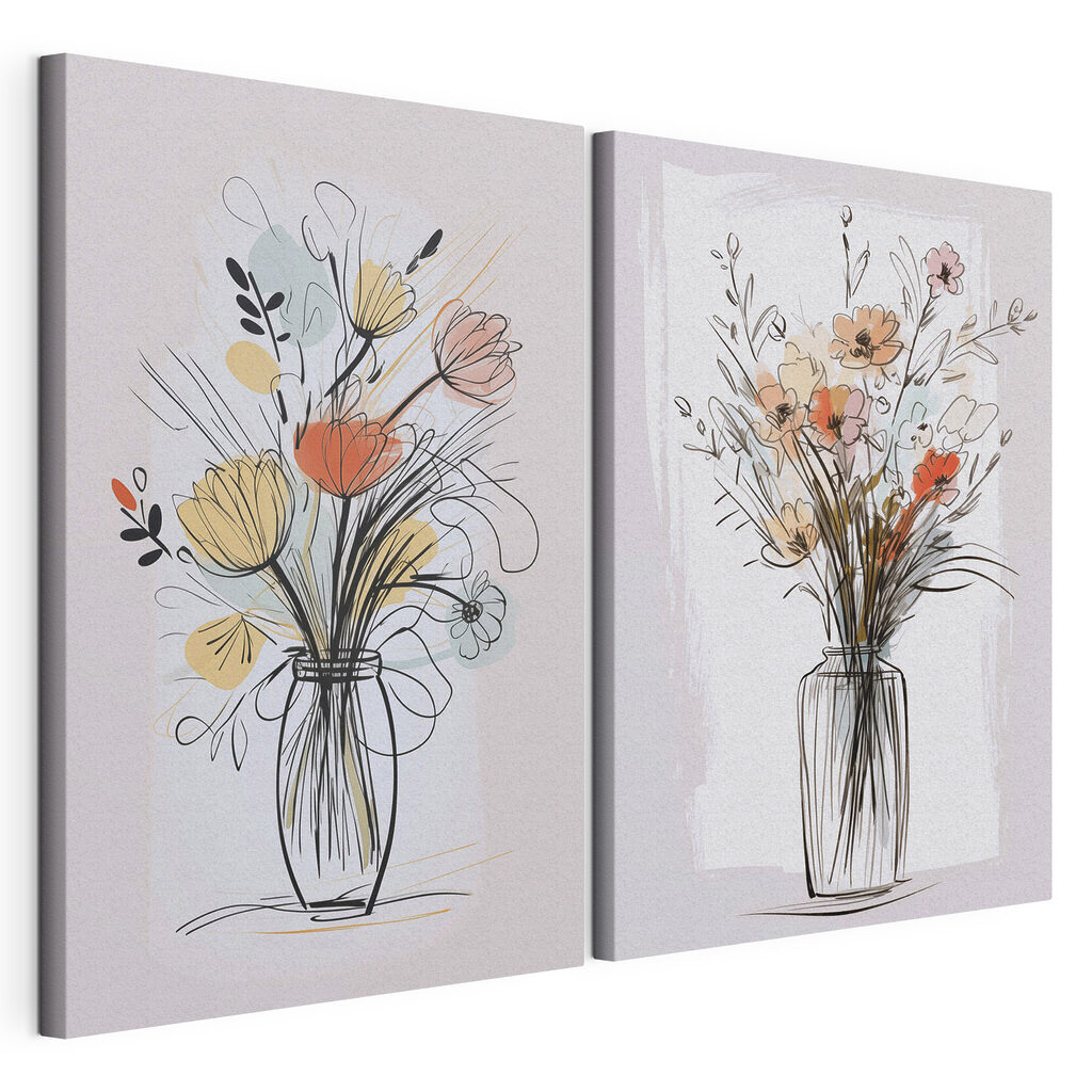 Painting of flowers in a vase