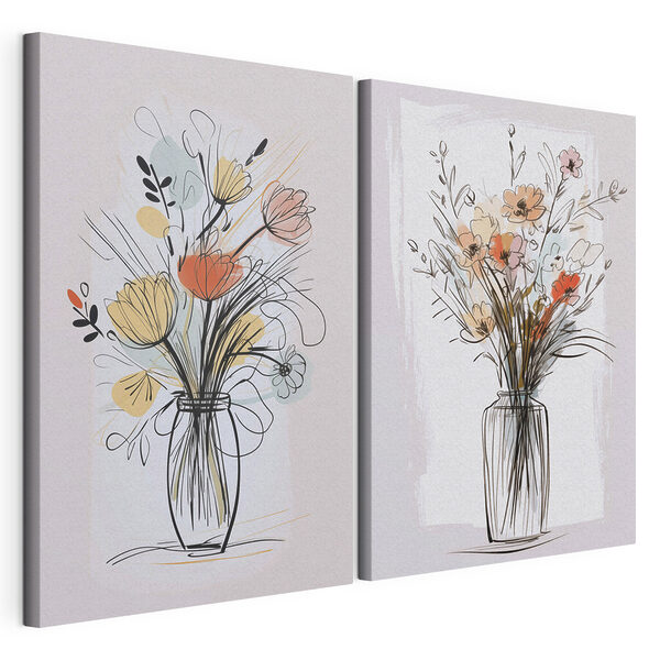 Painting of flowers in a vase