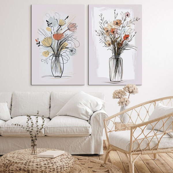 Painting of flowers in a vase