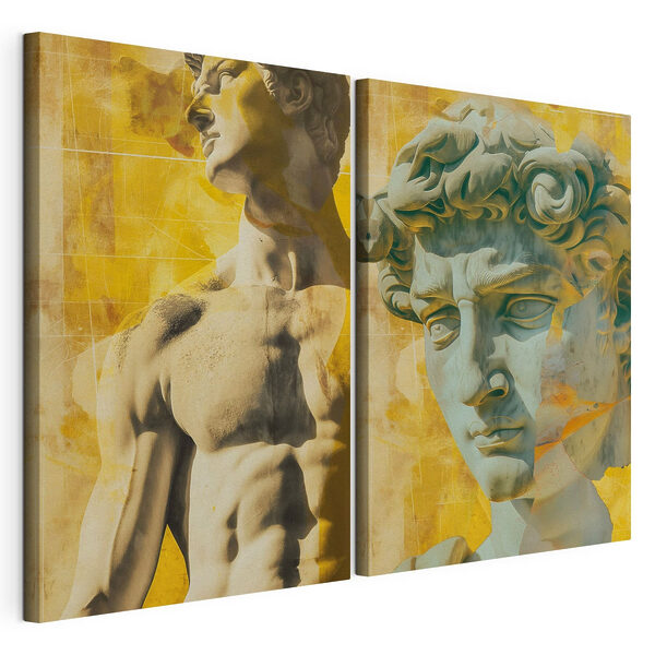 Collage van een standbeeld Modulaire canvasprint Collage van een standbeeld
