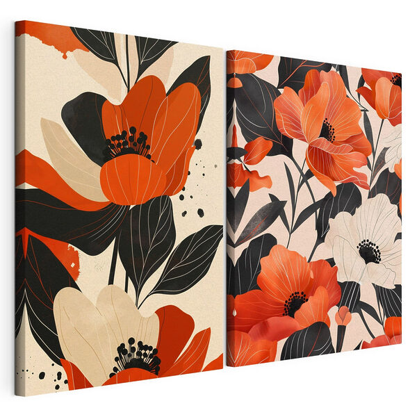 Modulaire canvasprint Levendige bloemen in contrasterende tinten (Artikelnummer: m01228) Modulaire canvasprint Modulaire canvasprint Levendige bloemen in contrasterende tinten (Artikelnummer: m01228)