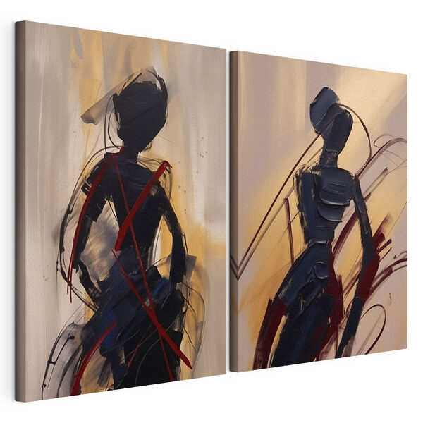 Schilderij van een vrouw Modulaire canvasprint Schilderij van een vrouw