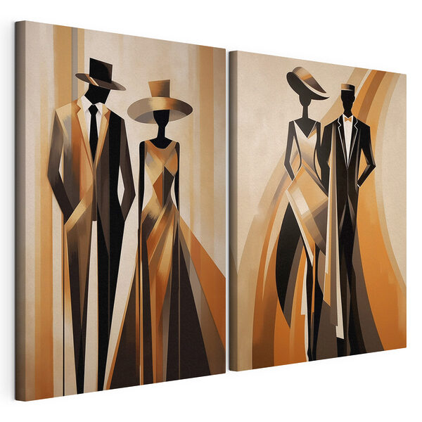 Een paar mensen in formele kleding Modulaire canvasprint Een paar mensen in formele kleding