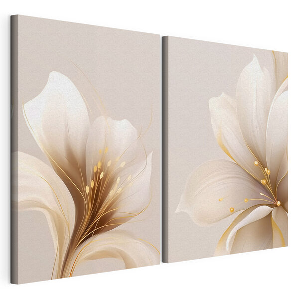 Elegante bloesems in zachte tinten Modulaire canvasprint Elegante bloesems in zachte tinten