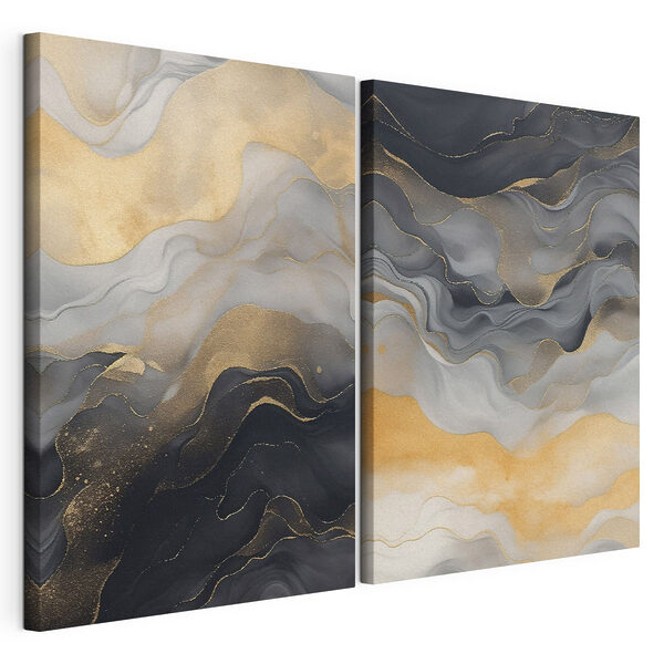 Vloeiende, elegante tinten met een artistieke vormgeving Modulaire canvasprint Vloeiende, elegante tinten met een artistieke vormgeving
