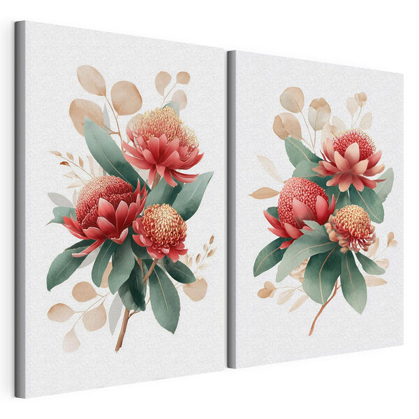 Een bloeiende schoonheid in zachte kleuren Modulaire canvasprint Een bloeiende schoonheid in zachte kleuren