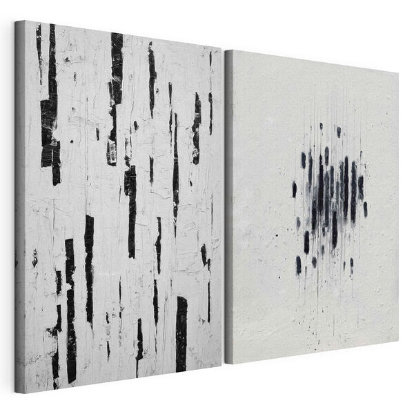 Abstracte contrasten in zwart-wit Modulaire canvasprint Abstracte contrasten in zwart-wit