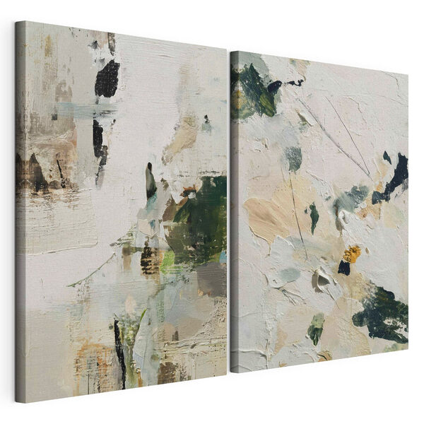 Modulaire canvasprint - Abstracte verkenning van zachte tinten