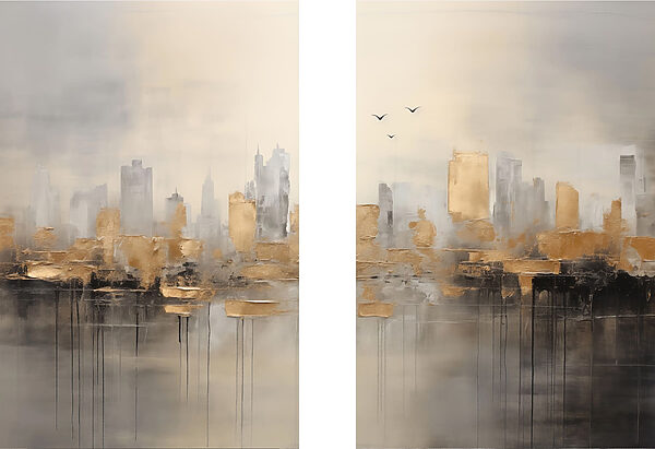 Two paintings of a city Two paintings of a city