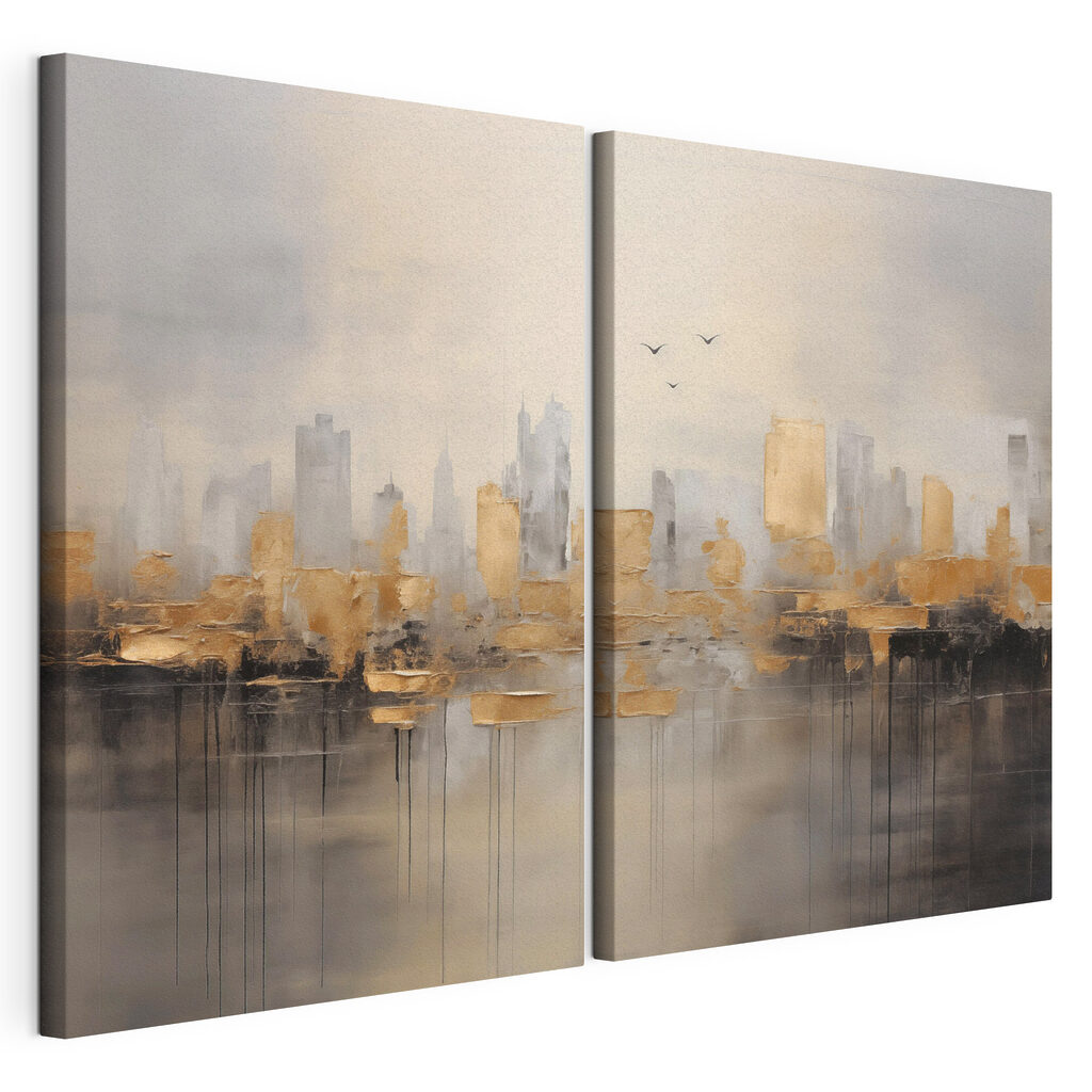 Two paintings of a city Two paintings of a city