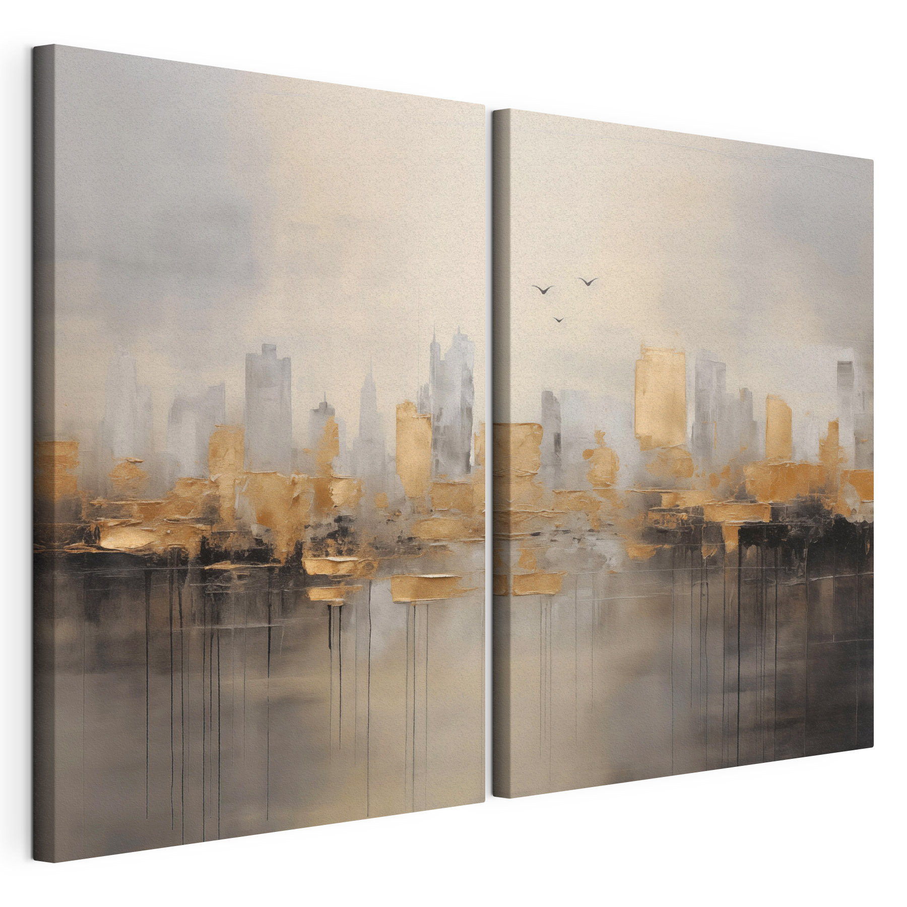 Two paintings of a city Two paintings of a city