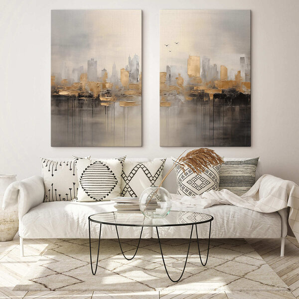 Two paintings of a city Two paintings of a city