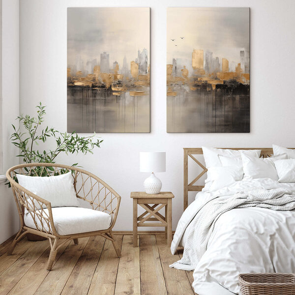Two paintings of a city Two paintings of a city