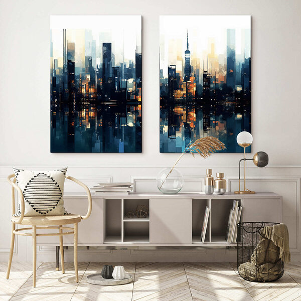 City skyline with a reflection of the water City skyline with a reflection of the water