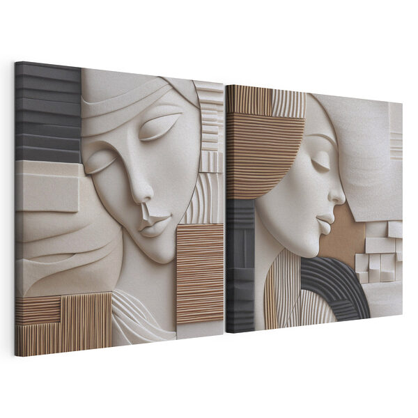 Zachte vormen zorgen voor serene uitdrukkingen Modulaire canvasprint Zachte vormen zorgen voor serene uitdrukkingen