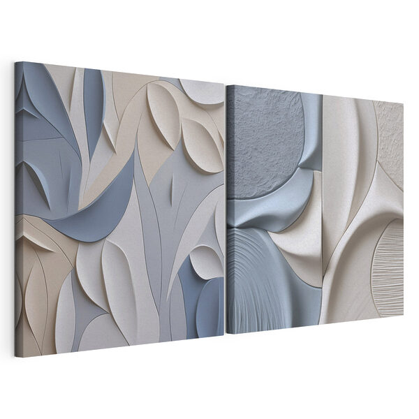 Zachte rondingen in een rustgevend kleurenpalet Modulaire canvasprint Zachte rondingen in een rustgevend kleurenpalet