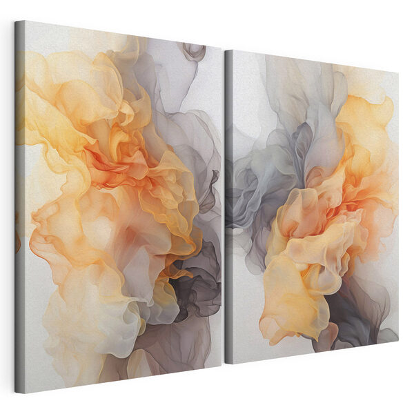 Vloeiende kleuren in zachte harmonie Modulaire canvasprint Vloeiende kleuren in zachte harmonie