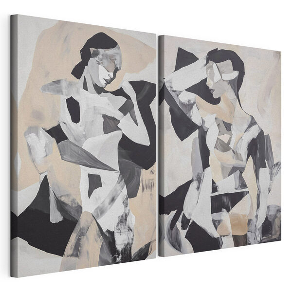 Twee afbeeldingen van een vrouw Modulaire canvasprint Twee afbeeldingen van een vrouw